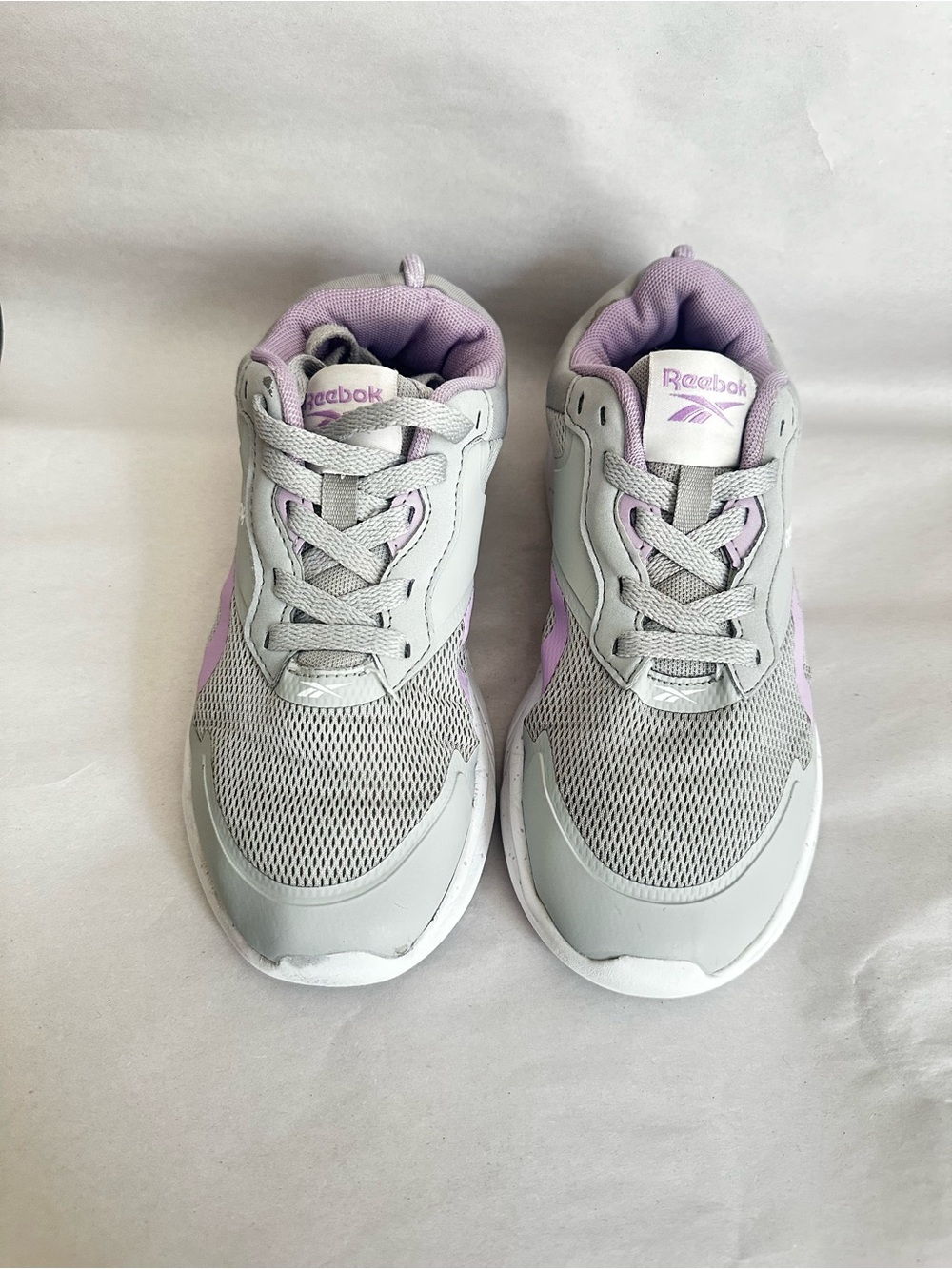 Reebok Gray & Lavender Kids Running Shoes